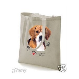 sac beagle en coton imprimé