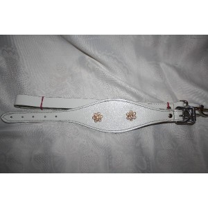 Combiné laisse et collier en cuir  pour  whippet