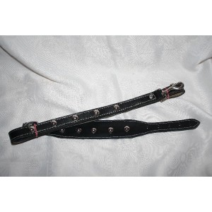 Combiné laisse et collier en cuir  pour  whippet