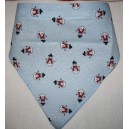 Bandana bleu ciel avec motif "bonhomme de neige"