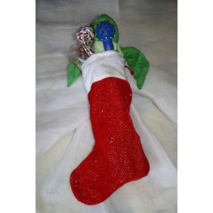 Botte de Noël garnie (1 peluche, 1 jouet, 1 corde et des friandises)