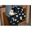 Sac de transport polyester design velours noir pour chien jusqu'à 50 cm