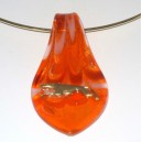 Joli médaillon en verre de murano couleur orange
