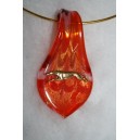 Joli médaillon en verre de murano couleur orange