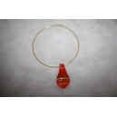 Joli médaillon en verre de murano couleur orange