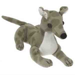 Peluche lévrier couleur tourterelle