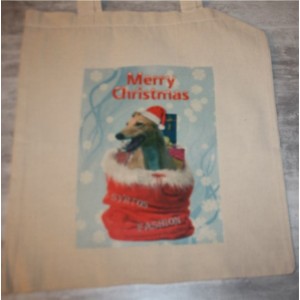 sac coton lévrier noël