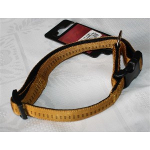 Collier en nylon doré. Taille réglable de 30 à 45 cm