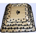 Coussin carré velours, double face, avec impression pattes