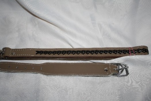 Combiné laisse et collier en cuir  pour chiot whippet